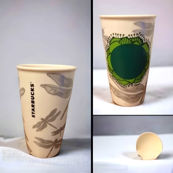 Starbucks Dining Starbucks Lotus Flower Dragonfly Ceramic Travel